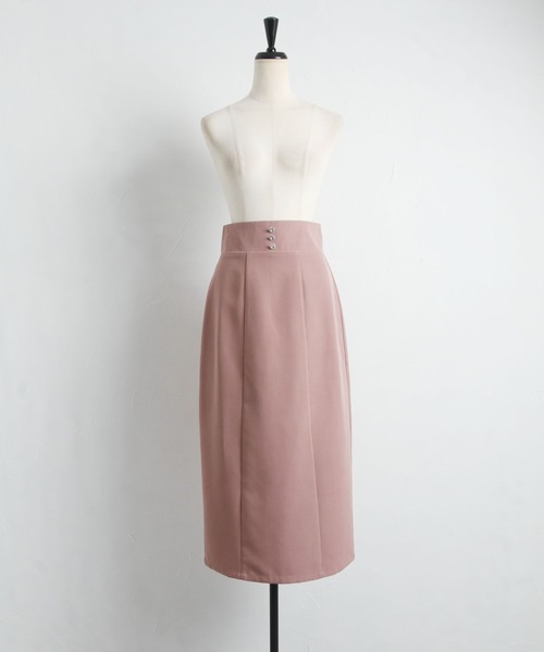 tocco closet（トッコ　クローゼット）の「取り外し可能なサスペンダー付きクリアビジュー装飾タイトスカート（スカート・レディース・ブラック/ピンク系その他・M）」の13枚目の写真