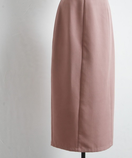 tocco closet（トッコ　クローゼット）の「取り外し可能なサスペンダー付きクリアビジュー装飾タイトスカート（スカート・レディース・ブラック/ピンク系その他・M）」の8枚目の写真