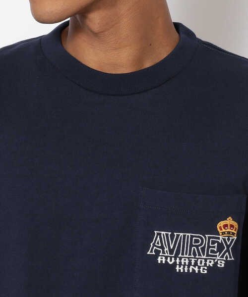 AVIREX（アヴィレックス）の「長袖 ヴァーシティ ポケット Tシャツ アヴィエーターズ キングス / LONG SLEEVE VARSITY POCKET  T-SHIRT AVIATOR'S KING / アヴィレックス / AVIREX（Tシャツ/カットソー・メンズ・ホワイト/ブラック/ネイビー・MEDIUM/X-LARGE/LARGE/XX-LARGE）」の8枚目の写真