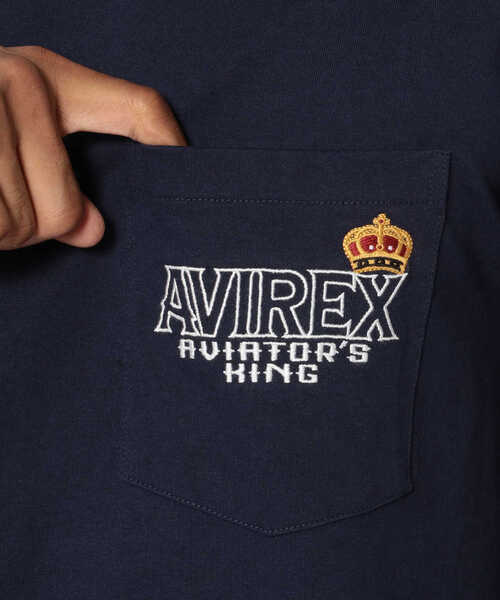 AVIREX（アヴィレックス）の「長袖 ヴァーシティ ポケット Tシャツ アヴィエーターズ キングス / LONG SLEEVE VARSITY POCKET  T-SHIRT AVIATOR'S KING / アヴィレックス / AVIREX（Tシャツ/カットソー・メンズ・ホワイト/ブラック/ネイビー・MEDIUM/X-LARGE/LARGE/XX-LARGE）」の10枚目の写真