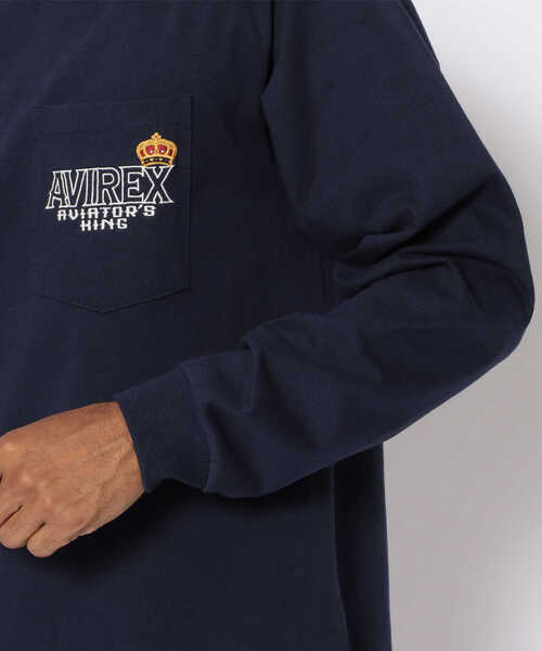 AVIREX（アヴィレックス）の「長袖 ヴァーシティ ポケット Tシャツ アヴィエーターズ キングス / LONG SLEEVE VARSITY POCKET  T-SHIRT AVIATOR'S KING / アヴィレックス / AVIREX（Tシャツ/カットソー・メンズ・ホワイト/ブラック/ネイビー・MEDIUM/X-LARGE/LARGE/XX-LARGE）」の11枚目の写真