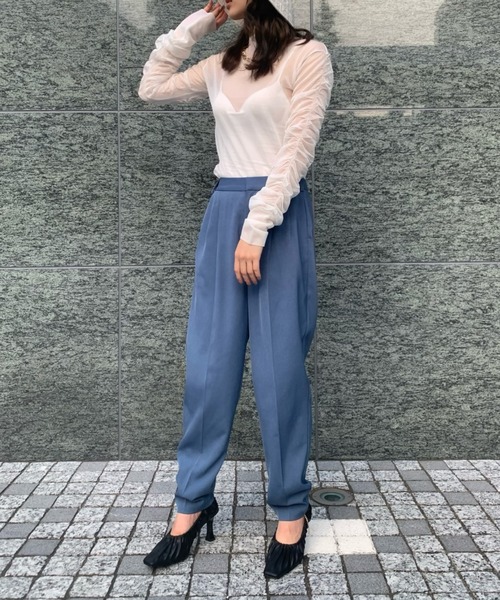 EIMY ISTOIRE(エイミーイストワール)の「カラータックギャザーテーパードパンツ(その他パンツ・レディース・ホワイト/ベージュ/ピンク系その他/ブルー/ピンク/ブラック/オレンジ・FREE)」の22枚目の写真