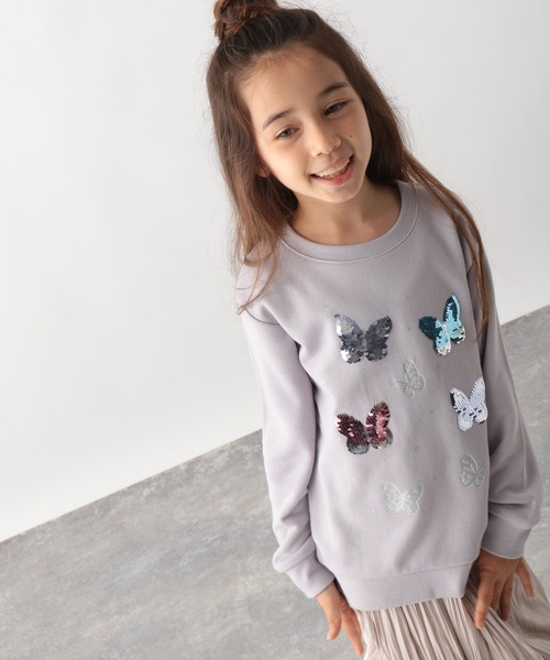 GLOBAL WORK（グローバルワーク）の「キッズ/Girlsグラフィックスウェット/216140（スウェット・キッズ・ホワイト系その他2/パープル系その他/グリーン系その他3/ホワイト/ライトブルー/サックスブルー/ライトグリーン/アイボリー/ブラック/ラベンダー/パープル系その他2/ブルー/グリーン系その他4/ブルー系その他4/グレー/ホワイト系その他/ブルー系その他・100cm/110cm/120cm/130cm/140cm/150cm/160cm）」の15枚目の写真