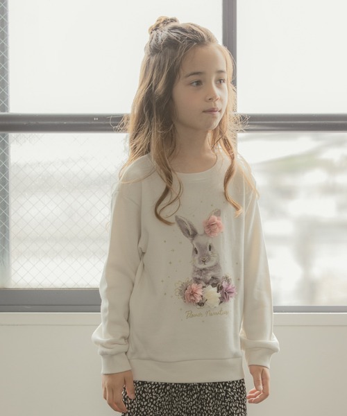 GLOBAL WORK（グローバルワーク）の「キッズ/Girlsグラフィックスウェット/216140（スウェット・キッズ・ホワイト系その他2/パープル系その他/グリーン系その他3/ホワイト/ライトブルー/サックスブルー/ライトグリーン/アイボリー/ブラック/ラベンダー/パープル系その他2/ブルー/グリーン系その他4/ブルー系その他4/グレー/ホワイト系その他/ブルー系その他・100cm/110cm/120cm/130cm/140cm/150cm/160cm）」の2枚目の写真