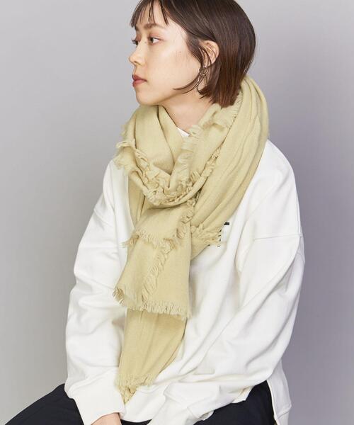 BEAUTY&YOUTH UNITED ARROWS（ビューティーアンドユースユナイテッドアローズ）の「BY ジャカード フリンジ ストール（ストール/ショール・レディース・グレー/ナチュラル/ライム・FREE）」の7枚目の写真
