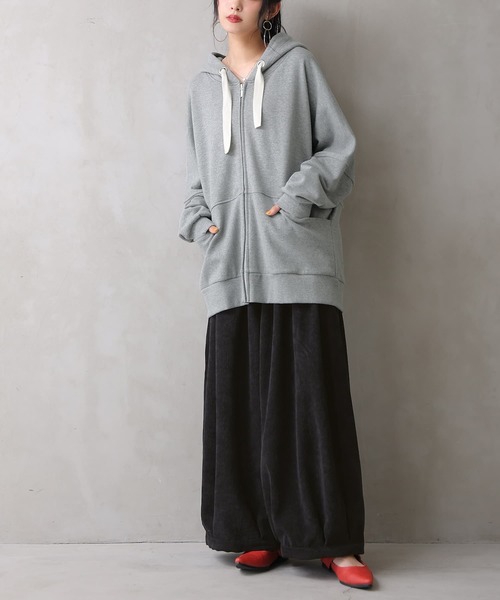 osharewalker（オシャレウォーカー）の「『タックボリュームコーデュロイパンツ』（その他パンツ・レディース・スミクロ/グレイッシュブルー/ベージュ/ライトグレー/カーキ・FREE）」の20枚目の写真