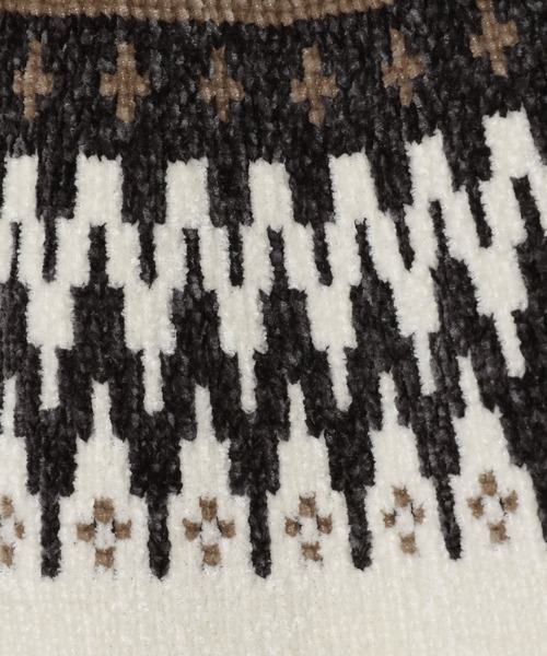 RAGEBLUE（レイジブルー）の「キュウシン柄/モールニットクルー/236346