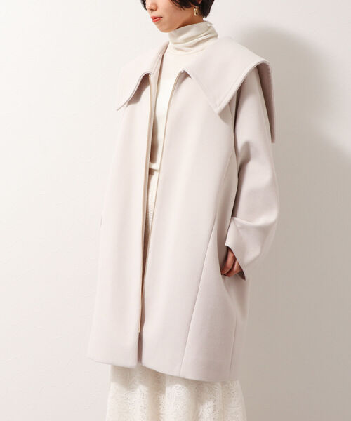 NOLLEY’S(ノーリーズ)の「◇【WEB限定】WOOLYニードルパンチセーラーカラーコート(その他アウター・レディース・ブラック/ベージュ/オフホワイト・FREE)」の15枚目の写真