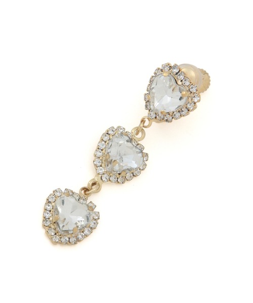 MADEMOISELLE ROPE'（マドモアゼル ロペ）の「ハートビジューイヤリング（イヤリング・レディース・ゴールド・FREE）」の3枚目の写真