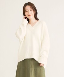 ダブルＶネックニット