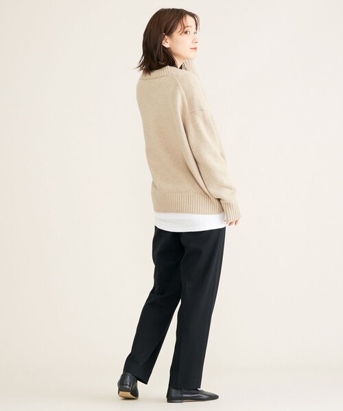 SHARE PARK（シェアパーク）の「ダブルＶネックニット（ニット/セーター・レディース・ホワイト系/ベージュ系/グリーン系/サックスブルー系・1）」の16枚目の写真