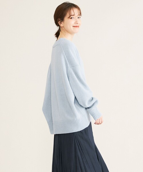 SHARE PARK（シェアパーク）の「ダブルＶネックニット（ニット/セーター・レディース・ホワイト系/ベージュ系/グリーン系/サックスブルー系・1）」の10枚目の写真