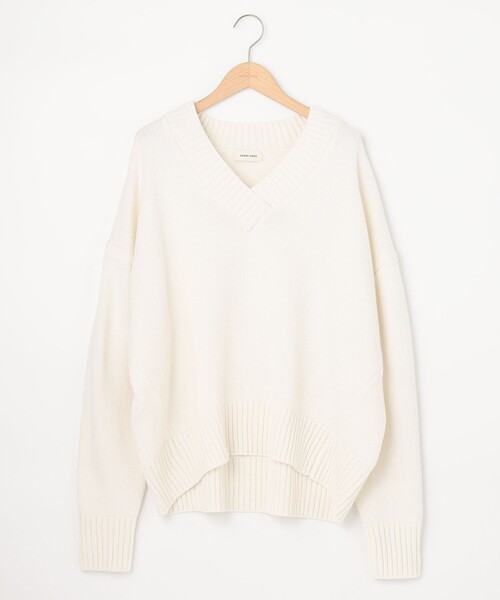 SHARE PARK（シェアパーク）の「ダブルＶネックニット（ニット/セーター・レディース・ホワイト系/ベージュ系/グリーン系/サックスブルー系・1）」の21枚目の写真