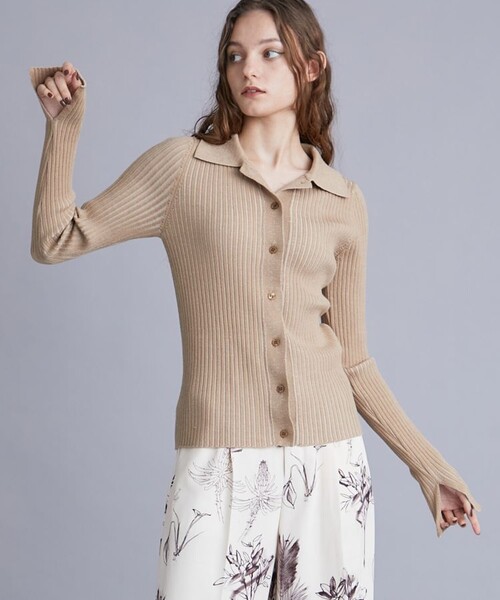 ALLEGE(アレッジ)の「【Allege./アレッジ】ワイドリブカーディガン ALSTN-KN54(Tシャツ/カットソー・レディース・サックスブルー/ブラック/キャメル・1)」の3枚目の写真