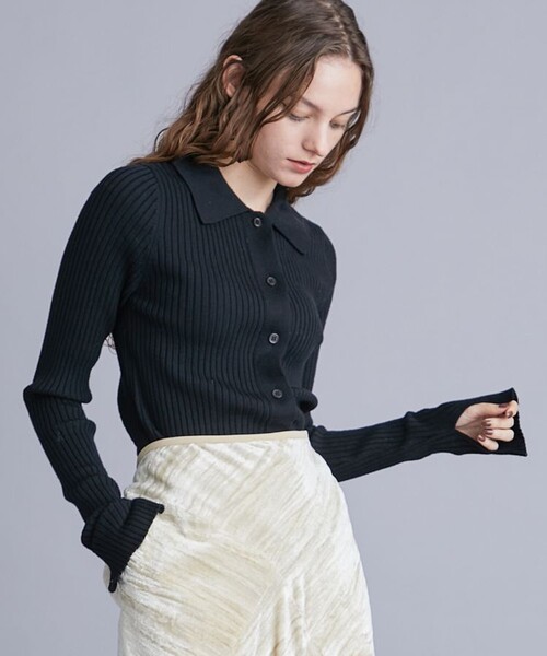 ALLEGE(アレッジ)の「【Allege./アレッジ】ワイドリブカーディガン ALSTN-KN54(Tシャツ/カットソー・レディース・サックスブルー/ブラック/キャメル・1)」の11枚目の写真