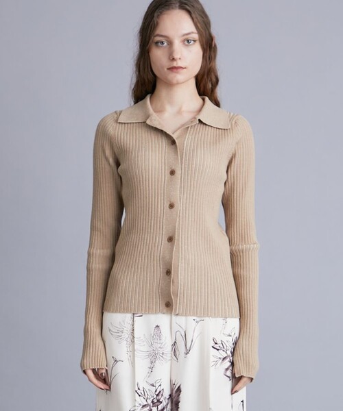 ALLEGE(アレッジ)の「【Allege./アレッジ】ワイドリブカーディガン ALSTN-KN54(Tシャツ/カットソー・レディース・サックスブルー/ブラック/キャメル・1)」の5枚目の写真