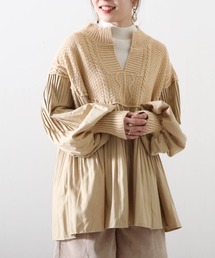 Cheek | プリーツ切替チュニックニット(シャツ/ブラウス)