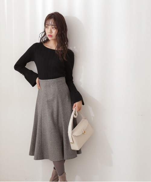 PROPORTION BODY DRESSING（プロポーションボディドレッシング）の「カラーツィード / 1211220120（スカート・レディース・ブラック/イエロー/ピンク・MEDIUM/SMALL）」の2枚目の写真