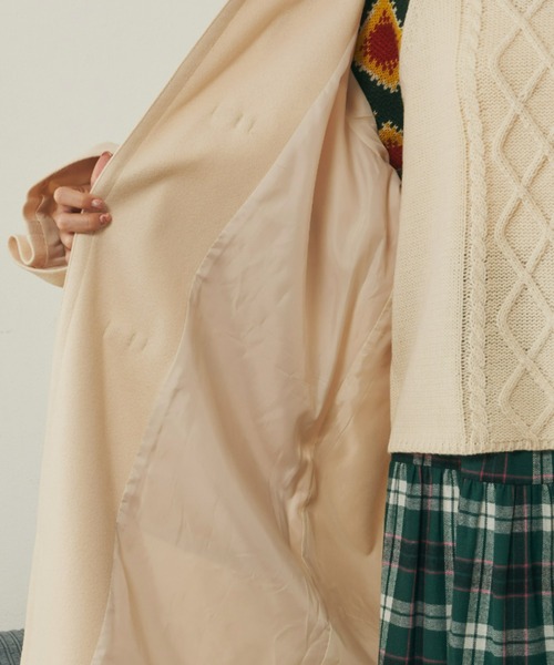 MERLOT（メルロー）の「袖ボリュームダッフルコート（ダッフルコート・レディース・カーキ/ブルー/ナチュラル・FREE）」の4枚目の写真