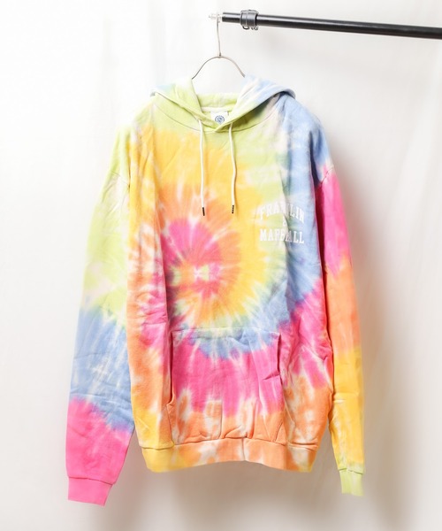 FRANKLIN & MARSHALL(フランクリンマーシャル)の「『FRANKLIN&MARSHALL』TIEDYE PK - プリントパーカー(パーカー・メンズ・レインボー/ネイビー・MEDIUM/LARGE/X-LARGE)」の2枚目の写真