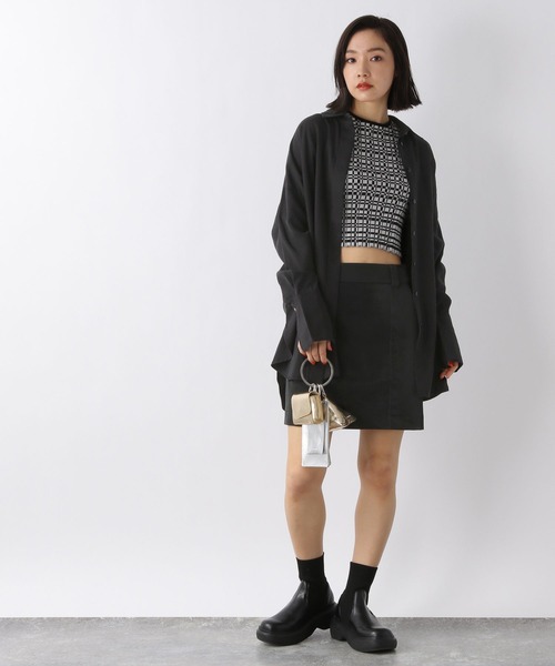 JEANASIS（ジーナシス）の「TツイルフライフロントBIGシャツLS/264567（シャツ/ブラウス・レディース・ブラック/オレンジ/グリーン/アイボリー・FREE）」の17枚目の写真