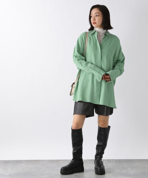 JEANASIS（ジーナシス）の「TツイルフライフロントBIGシャツLS/264567