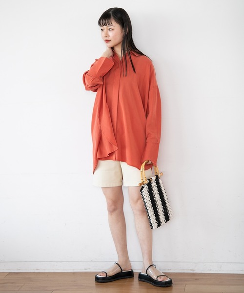 でぐ JEANASIS（ジーナシス）の「TツイルフライフロントBIGシャツLS/264567