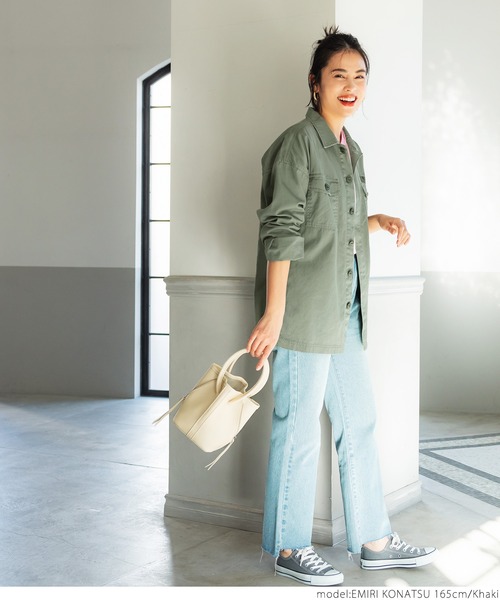 coca（coca）（コカ）の「ミリタリーシャツジャケット（ミリタリージャケット・レディース・カーキ・ONE SIZE）」の9枚目の写真