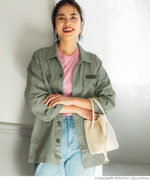 coca（coca）（コカ）の「ミリタリーシャツジャケット（ミリタリージャケット・レディース・カーキ・ONE SIZE）」の10枚目の写真