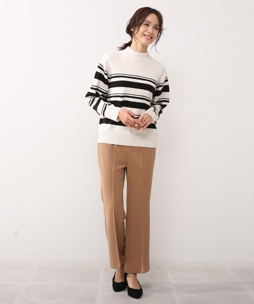 DRESKIP（ドレスキップ）の「◆洗えるマルチボーダーニット（ニット/セーター・レディース・ブラウン系その他4/ホワイト系5/ブラウン系4/ピンク系・02/03/04）」の21枚目の写真