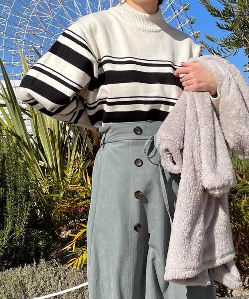 DRESKIP（ドレスキップ）の「◆洗えるマルチボーダーニット（ニット/セーター・レディース・ブラウン系その他4/ホワイト系5/ブラウン系4/ピンク系・02/03/04）」の5枚目の写真