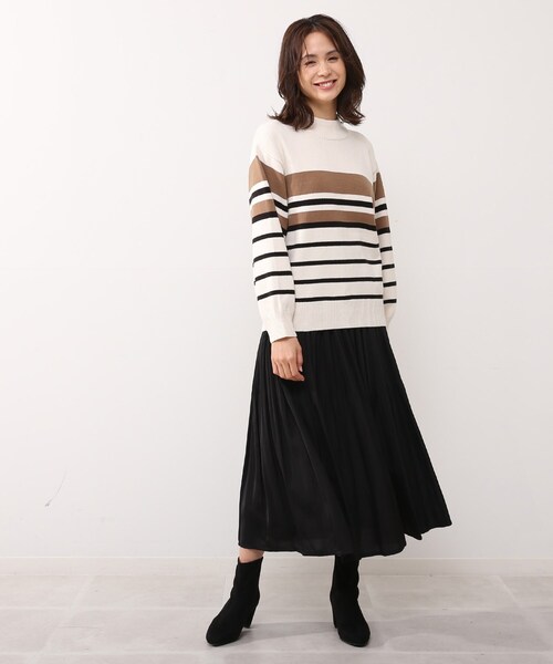 DRESKIP（ドレスキップ）の「◆洗えるマルチボーダーニット（ニット/セーター・レディース・ブラウン系その他4/ホワイト系5/ブラウン系4/ピンク系・02/03/04）」の22枚目の写真