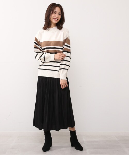 DRESKIP（ドレスキップ）の「◆洗えるマルチボーダーニット（ニット/セーター・レディース・ブラウン系その他4/ホワイト系5/ブラウン系4/ピンク系・02/03/04）」の10枚目の写真