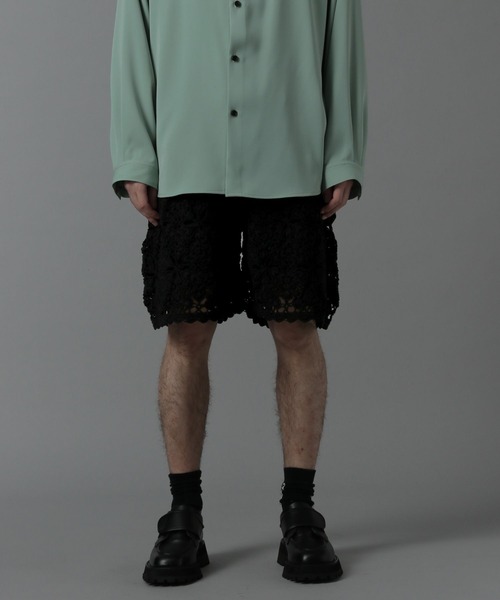 HARE（ハレ）の「クロシェニットショーツ(HARE)（その他パンツ・メンズ・ブラック/オフホワイト/イエロー・FREE）」の9枚目の写真