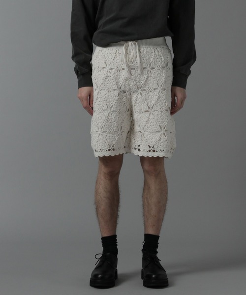 HARE（ハレ）の「クロシェニットショーツ(HARE)（その他パンツ・メンズ・ブラック/オフホワイト/イエロー・FREE）」の11枚目の写真