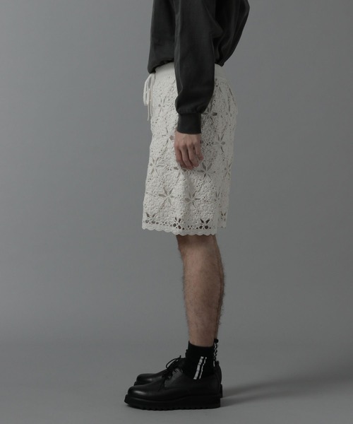 HARE（ハレ）の「クロシェニットショーツ(HARE)（その他パンツ・メンズ・ブラック/オフホワイト/イエロー・FREE）」の12枚目の写真