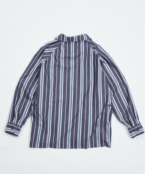 AlexanderLeeChang(アレキサンダーリーチャン)の「AlexanderLeeChang アレキサンダーリーチャン / STRIPE SEO-L SHIRTS セオエルストライプシャツ / AC022202(シャツ/ブラウス・レディース・ネイビー/ブルー/オレンジ・3/2)」の4枚目の写真