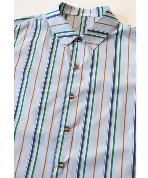 AlexanderLeeChang(アレキサンダーリーチャン)の「AlexanderLeeChang アレキサンダーリーチャン / STRIPE SEO-L SHIRTS セオエルストライプシャツ / AC022202(シャツ/ブラウス・レディース・ネイビー/ブルー/オレンジ・3/2)」の9枚目の写真