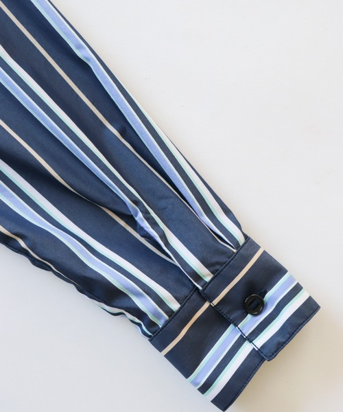 AlexanderLeeChang(アレキサンダーリーチャン)の「AlexanderLeeChang アレキサンダーリーチャン / STRIPE SEO-L SHIRTS セオエルストライプシャツ / AC022202(シャツ/ブラウス・レディース・ネイビー/ブルー/オレンジ・3/2)」の5枚目の写真