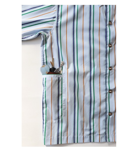 AlexanderLeeChang(アレキサンダーリーチャン)の「AlexanderLeeChang アレキサンダーリーチャン / STRIPE SEO-L SHIRTS セオエルストライプシャツ / AC022202(シャツ/ブラウス・レディース・ネイビー/ブルー/オレンジ・3/2)」の20枚目の写真