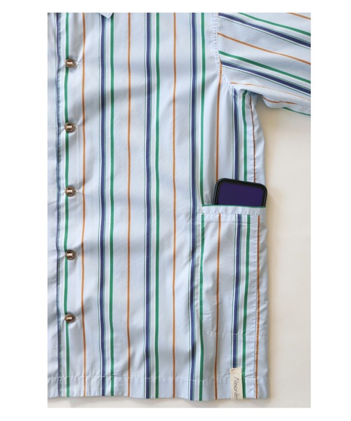 AlexanderLeeChang(アレキサンダーリーチャン)の「AlexanderLeeChang アレキサンダーリーチャン / STRIPE SEO-L SHIRTS セオエルストライプシャツ / AC022202(シャツ/ブラウス・レディース・ネイビー/ブルー/オレンジ・3/2)」の8枚目の写真