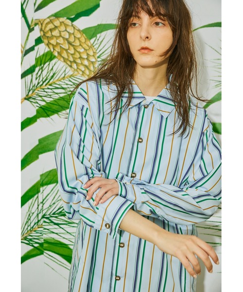 AlexanderLeeChang(アレキサンダーリーチャン)の「AlexanderLeeChang アレキサンダーリーチャン / STRIPE SEO-L SHIRTS セオエルストライプシャツ / AC022202(シャツ/ブラウス・レディース・ネイビー/ブルー/オレンジ・3/2)」の10枚目の写真