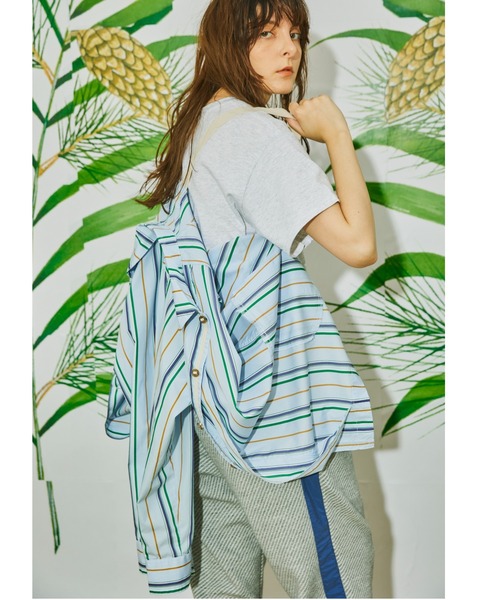 AlexanderLeeChang(アレキサンダーリーチャン)の「AlexanderLeeChang アレキサンダーリーチャン / STRIPE SEO-L SHIRTS セオエルストライプシャツ / AC022202(シャツ/ブラウス・レディース・ネイビー/ブルー/オレンジ・3/2)」の12枚目の写真