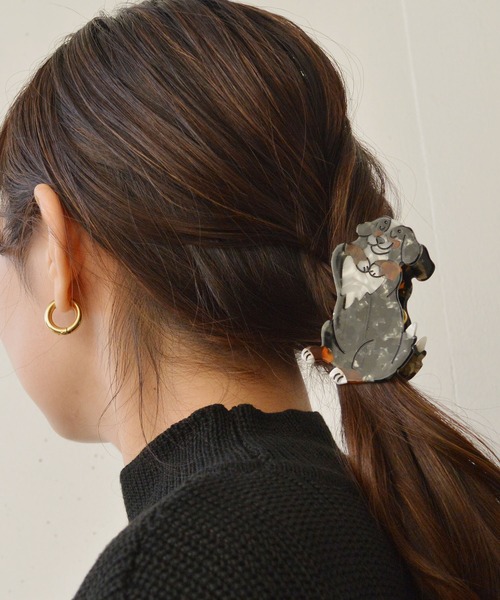 ma chere Cosette?(マシェールコゼット)の「【販売禁止】わんちゃんバンスクリップ(バレッタ/ヘアクリップ・レディース・ブラック/アイボリー/ホワイト系その他・FREE)」の11枚目の写真