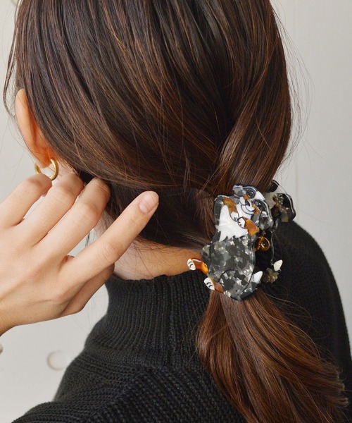 ma chere Cosette?(マシェールコゼット)の「【販売禁止】わんちゃんバンスクリップ(バレッタ/ヘアクリップ・レディース・ブラック/アイボリー/ホワイト系その他・FREE)」の13枚目の写真