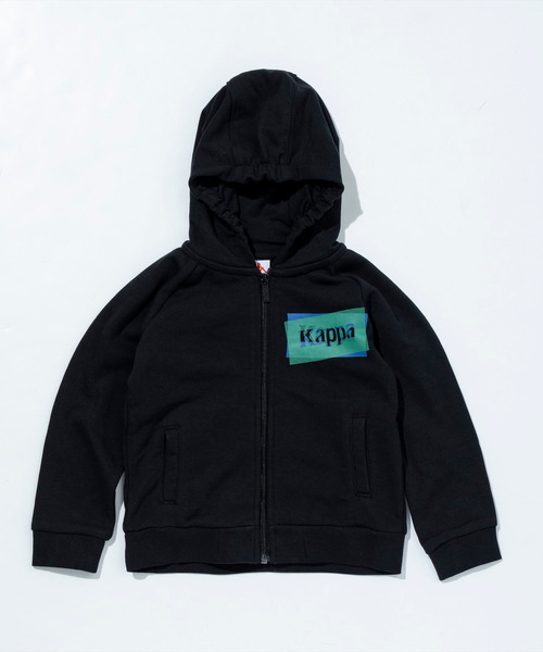 Kappa(カッパ)の「【JUNIOR】Kappa AUTHENTIC FENN SPORT SUITS(パーカー・キッズ・ブラック×ブルー・6Y/4Y/5Y/14Y/10Y/12Y/8Y/16Y/3Y)」の3枚目の写真