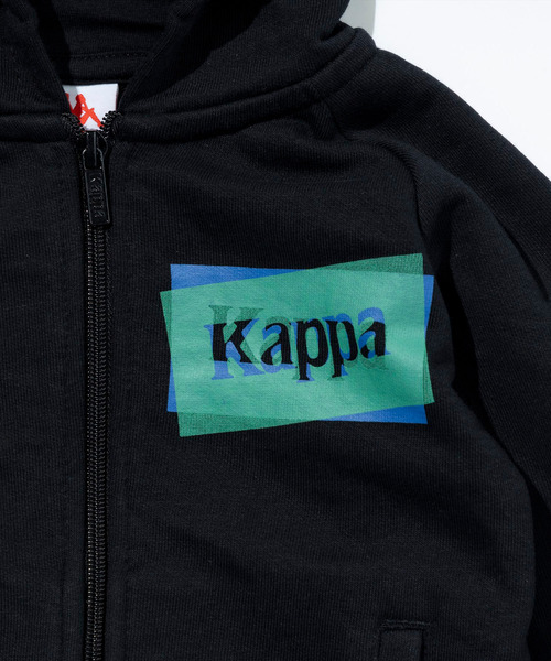 Kappa(カッパ)の「【JUNIOR】Kappa AUTHENTIC FENN SPORT SUITS(パーカー・キッズ・ブラック×ブルー・6Y/4Y/5Y/14Y/10Y/12Y/8Y/16Y/3Y)」の4枚目の写真