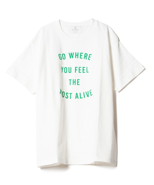 LAYMEE(レイミー)の「Go where Tshirt / ゴーウェアーTシャツ(Tシャツ/カットソー・レディース・ホワイト/ネイビー/グレー系その他・FREE)」の4枚目の写真