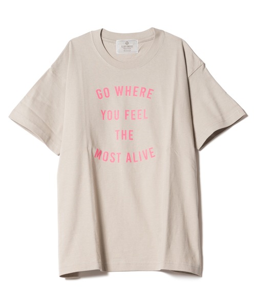 LAYMEE(レイミー)の「Go where Tshirt / ゴーウェアーTシャツ(Tシャツ/カットソー・レディース・ホワイト/ネイビー/グレー系その他・FREE)」の5枚目の写真