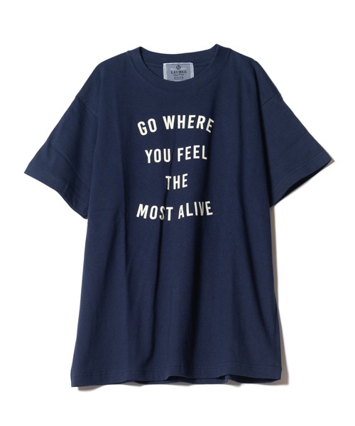 LAYMEE(レイミー)の「Go where Tshirt / ゴーウェアーTシャツ(Tシャツ/カットソー・レディース・ホワイト/ネイビー/グレー系その他・FREE)」の6枚目の写真